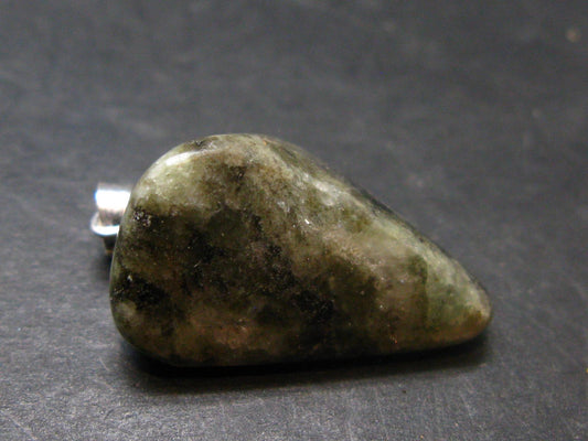 Phenakite Phenacite Tumbled Silver Pendant from Russia - 1.1" - 5.47 Grams