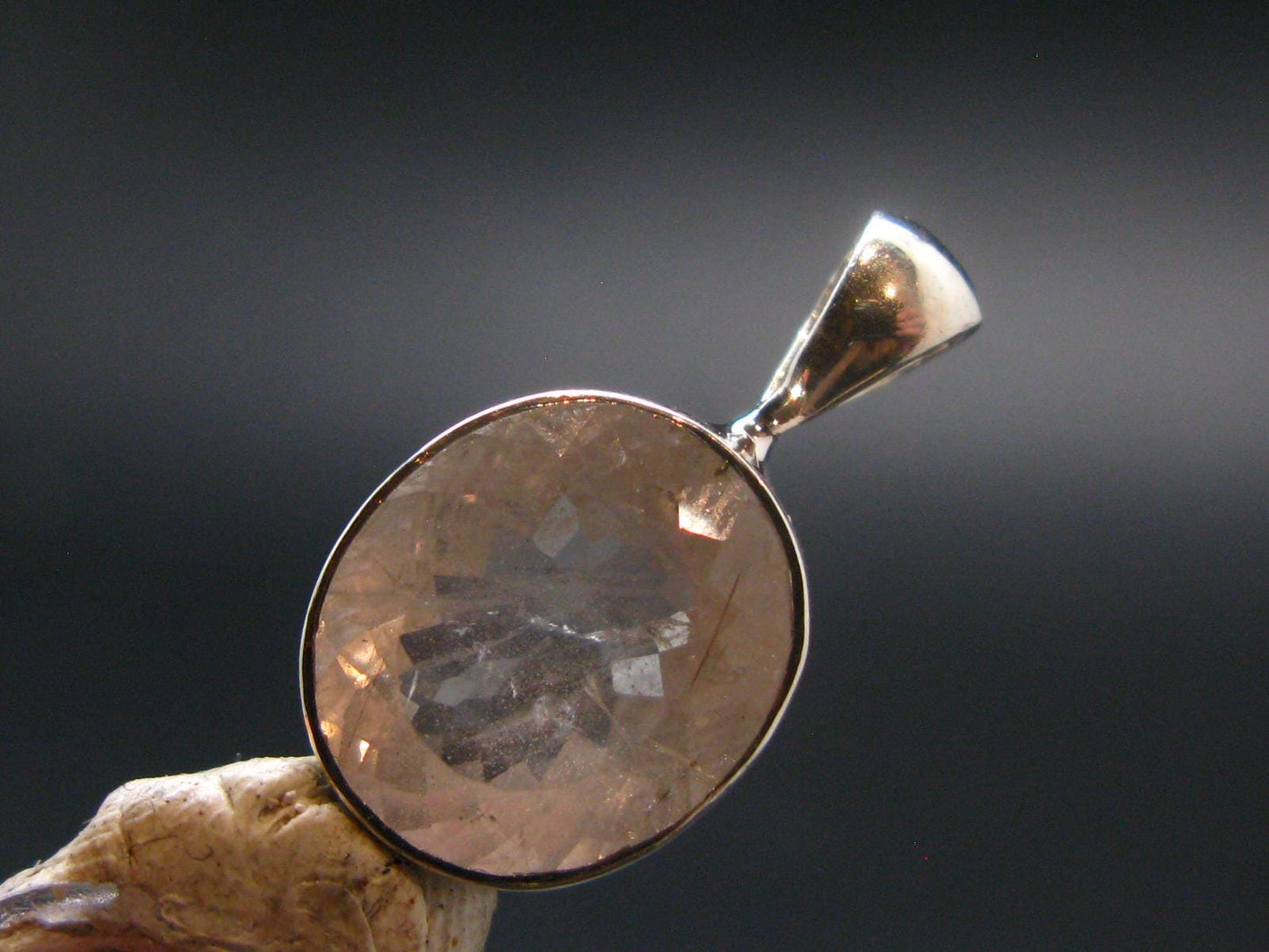 7.02 Carat Phenakite Phenacite Gem Sterling Silver Pendant from Russia - 0.8" - 3.09 Grams