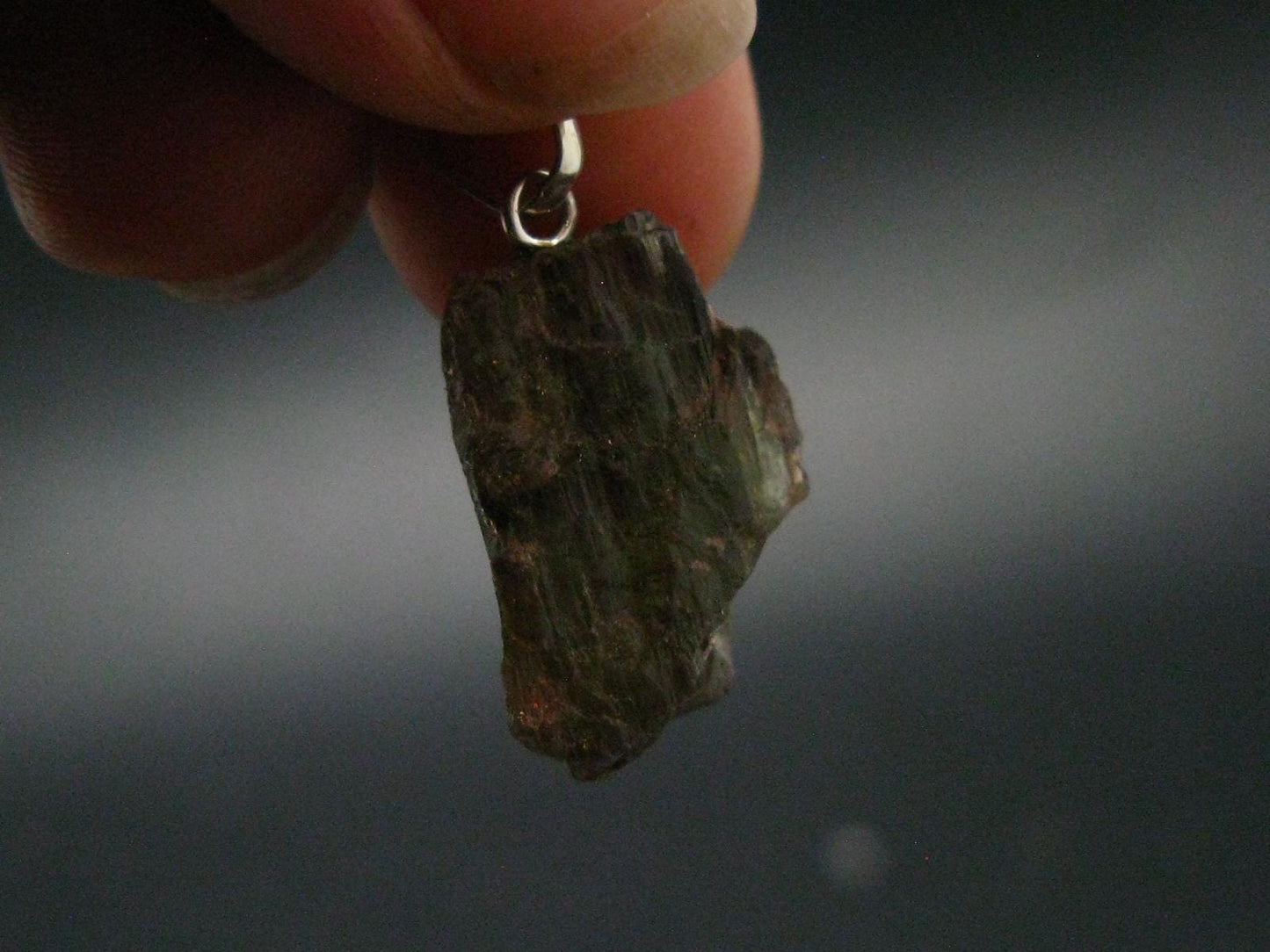 Andalusite Crystal Pendant In Sterling Silver From Brazil - 1.0" - 2.55 Grams