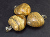 Set of 3 Natural Picture Jasper Heart Pendant From Brazil