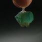 Rare!! Emerald Green Fluorite Crystal Silver Pendant From UK - 2.27 Grams - 0.8"