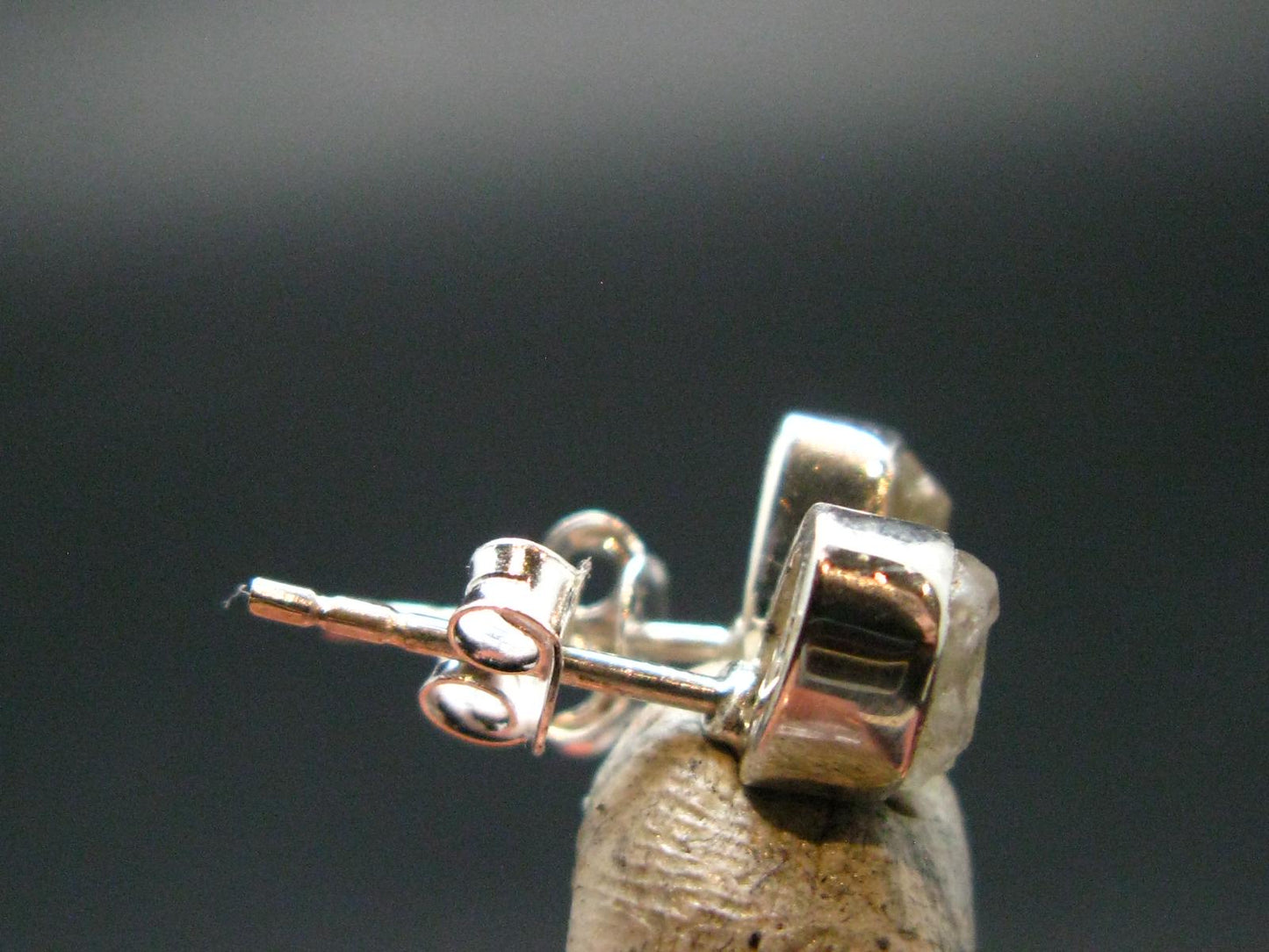Phenakite Phenacite Stud Earrings Sterling Silver From Russia - 1.27 Grams