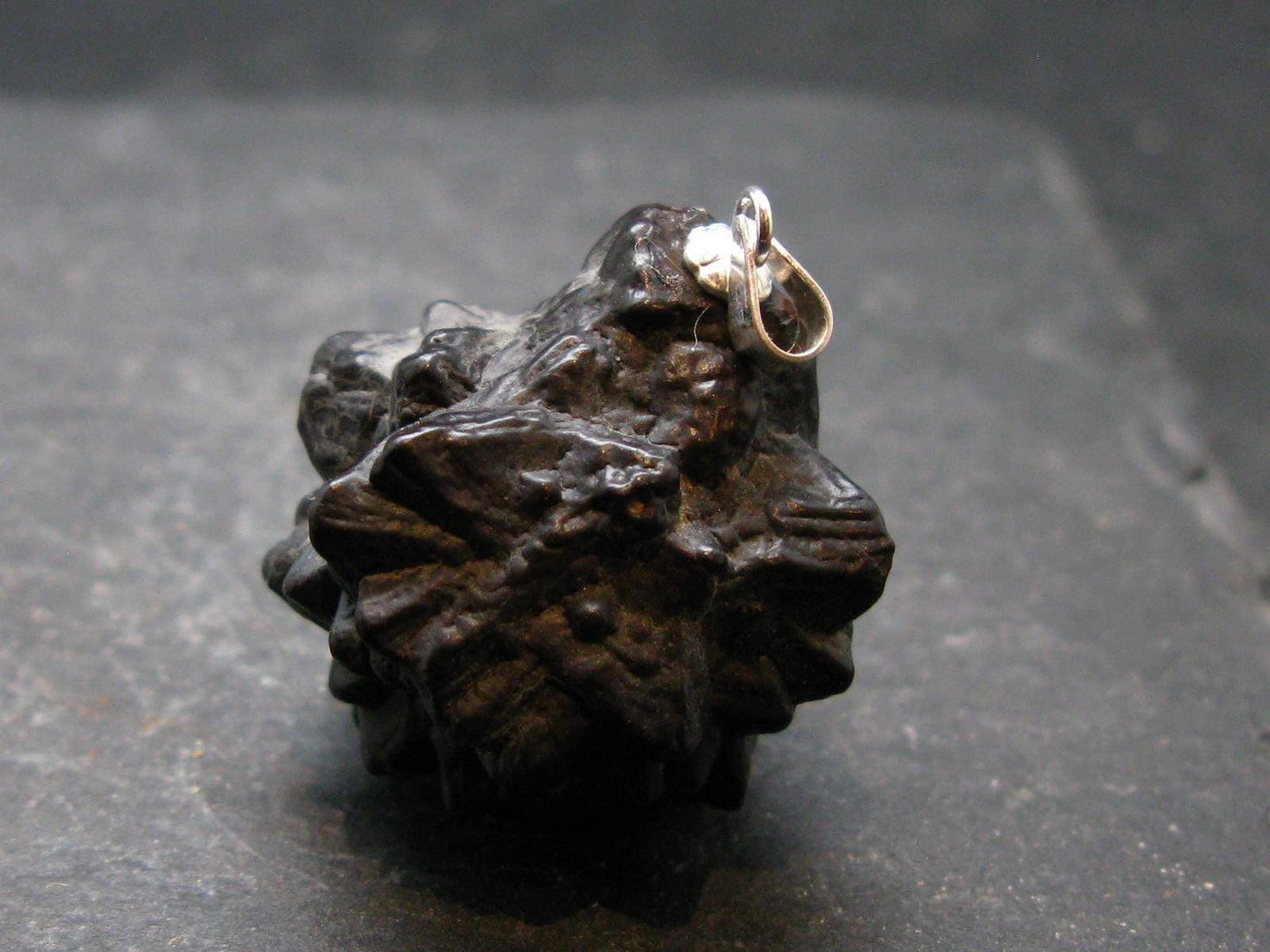 Very Rare Z-Stone (Limonite after Marcasite) Silver Pendant from Sahara Dessert, Egypt - 1.2" - 17.88 Grams