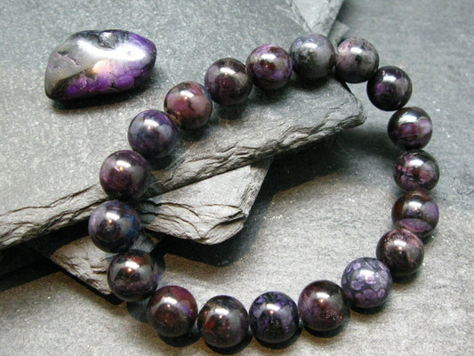 Sugilite Genuine Bracelet ~ 7 Inches ~ 10mm Round Beads