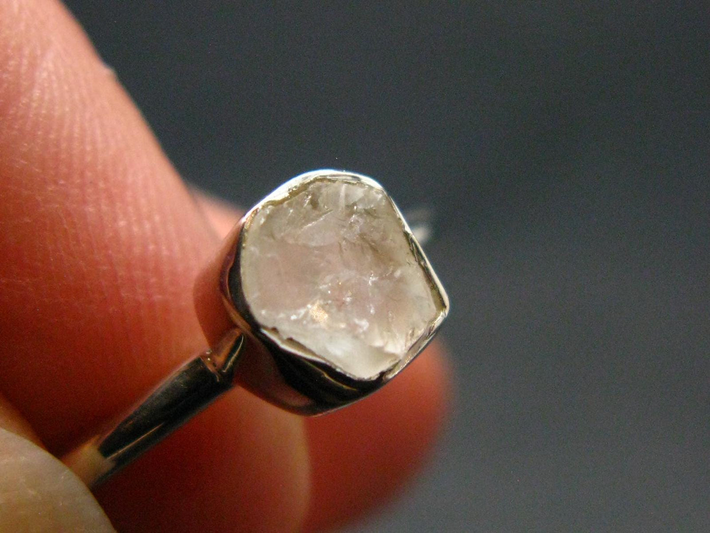 Phenakite Phenacite Crystal Silver Ring From Nigeria - Size 8 - 1.84 Grams
