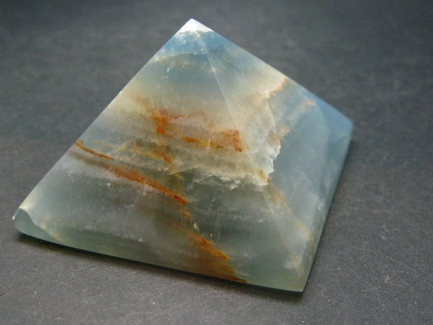 Lemurian Aquatine Blue Calcite Pyramid - 2.3" - 151.84 Grams