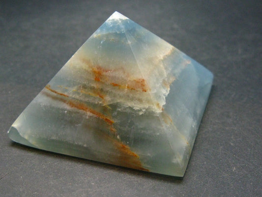 Lemurian Aquatine Blue Calcite Pyramid - 2.3" - 151.84 Grams