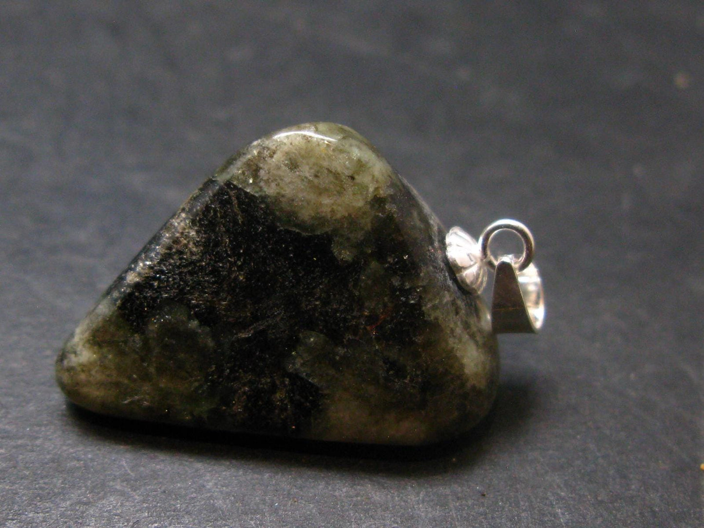 Phenakite Phenacite Tumbled Silver Pendant from Russia - 1.1" - 5.47 Grams