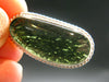 Large Gem Moldavite Tektite SS Pendant From Czech Republic - 6.3 Grams - 1.6"