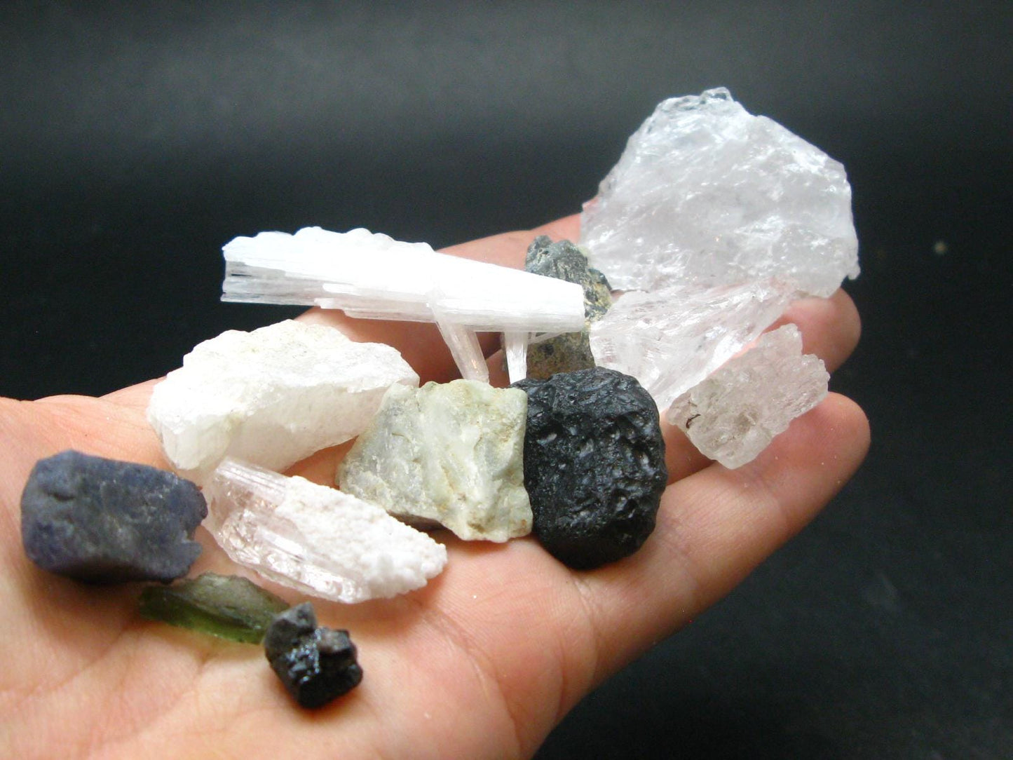 Synergy 12 Set Phenakite Moldavite Natrolite Petalite Danburite Tektite Scolecite Herderite Tanzanite Brookite 71.31 Gr