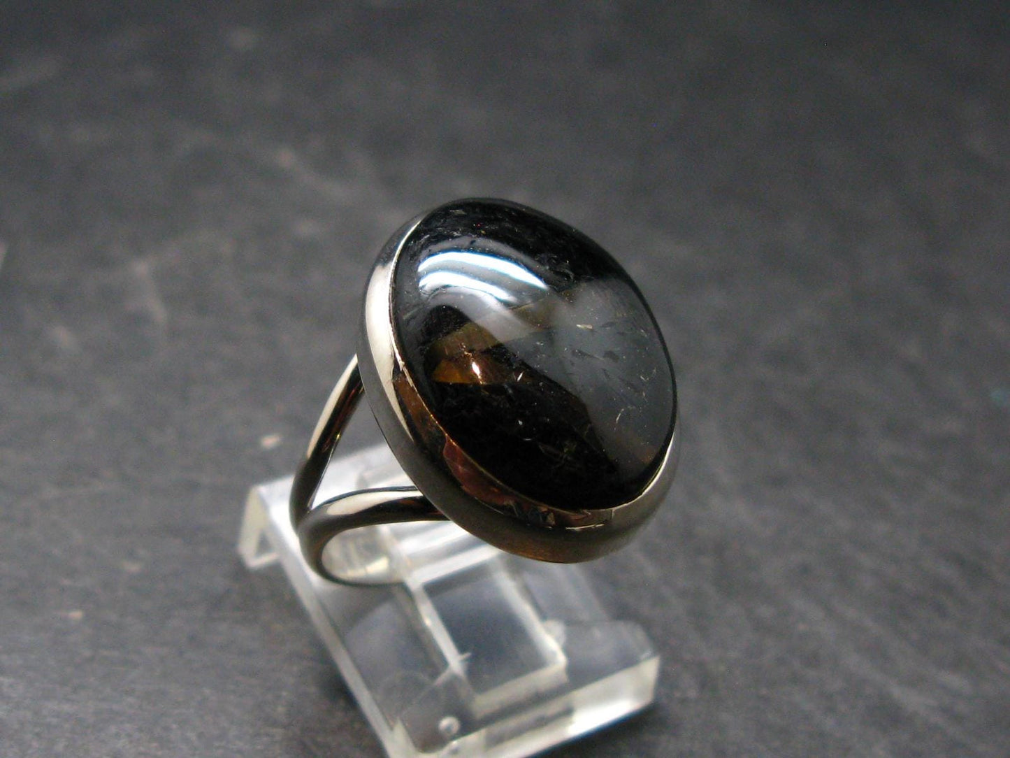 Real!! Very Rare Nuumite Nuummite Sterling Silver Ring from Greenland - 7.0 Grams - Size 6