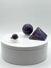 Beautifully Round Charoite Sterling Silver Ring - Size 8