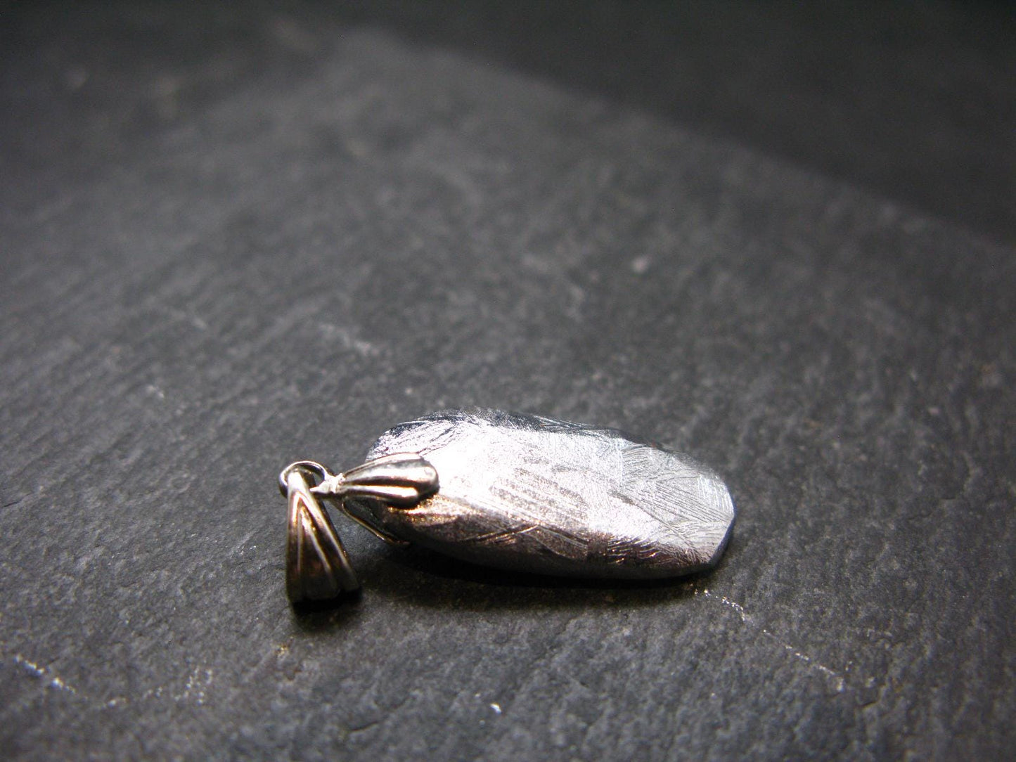 Muonionalusta Meteorite Silver Pendant from Sweden - 1.2" - 4..82 Grams