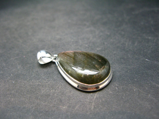 Faceted Labradorite Pendant In 925 Sterling Silver From Madagascar - 1.8'' - 8.5 Grams