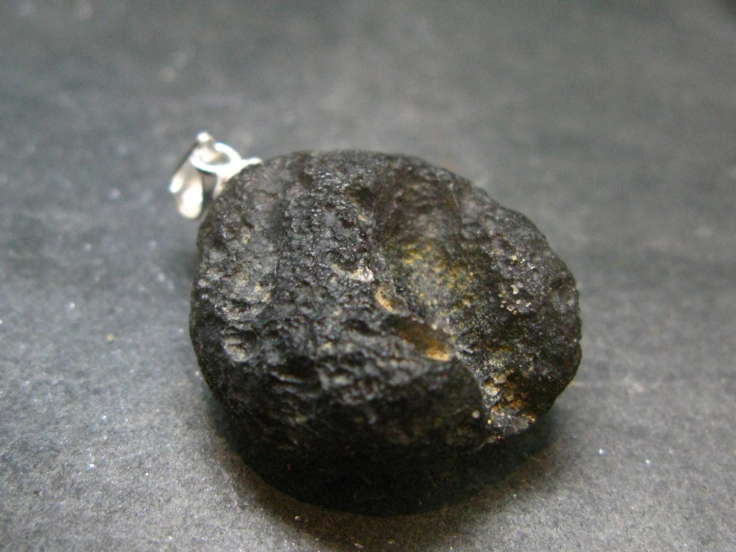 Rare Saffordite Cintamani Stone Pseudotektite Pendant from Arizona USA - 26.10 Carats - 1.1"