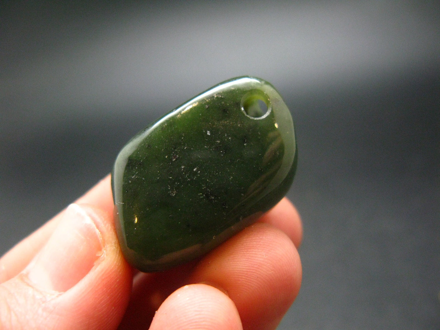 Nephrite Jade 1.2" Pendant From Canada (Metal Free) - 19.48 Grams