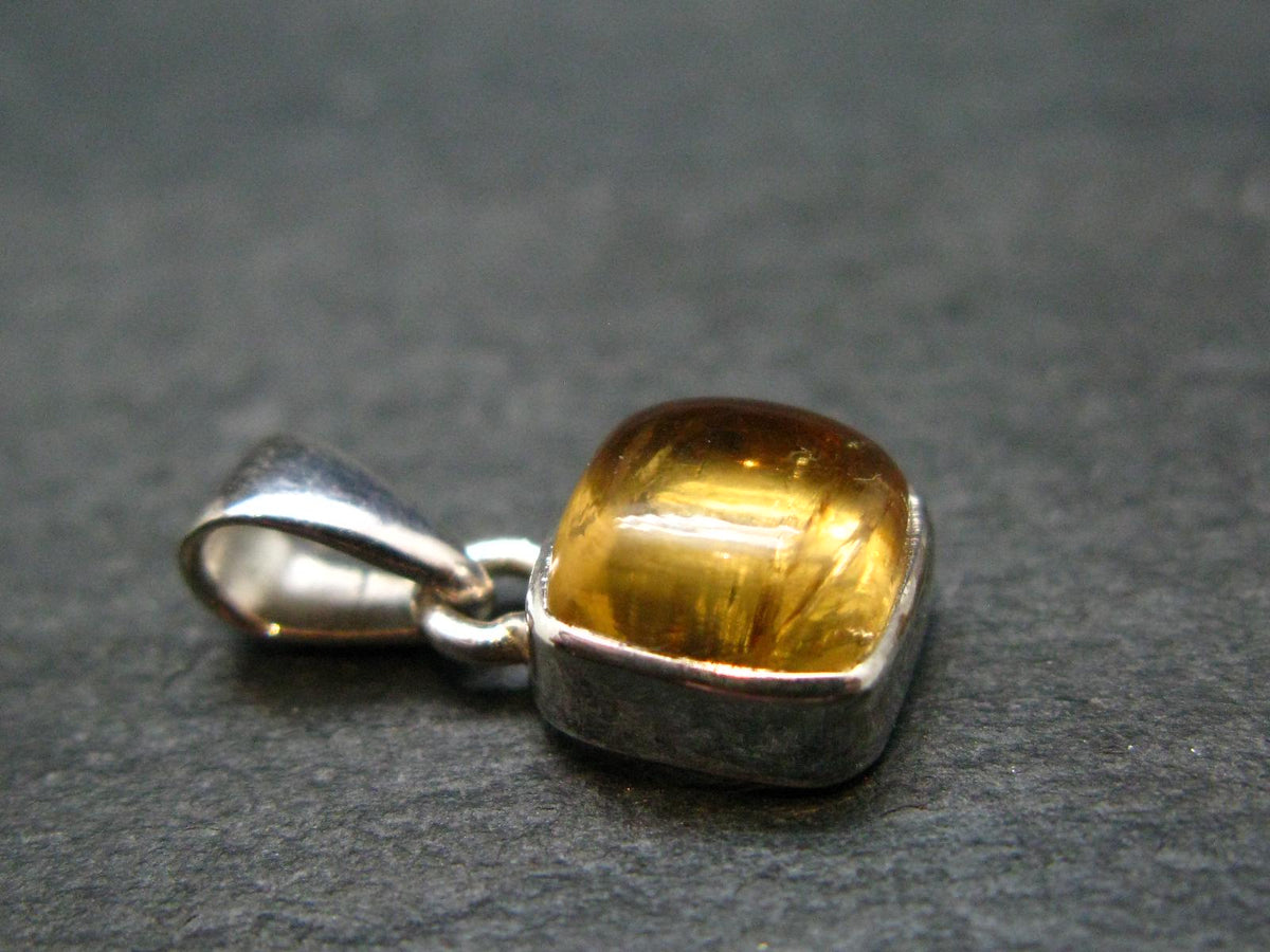 Imperial Topaz Crystal Silver Pendant from Brazil - 0.7" - 2.15 Grams