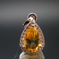 Yellow Citrine Gem Facetted Sterling Silver Pendant From Brazil With CZ - 0.7" - 1.10 Grams
