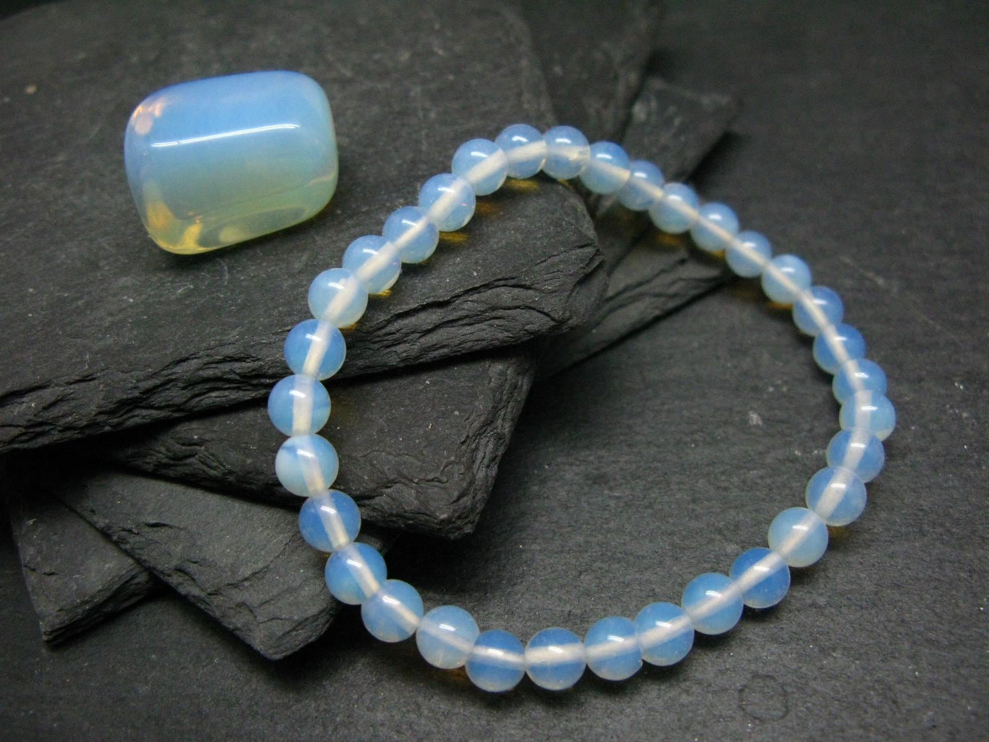 Opalite Genuine Bracelet ~ 7 Inches ~ 6mm Round Beads
