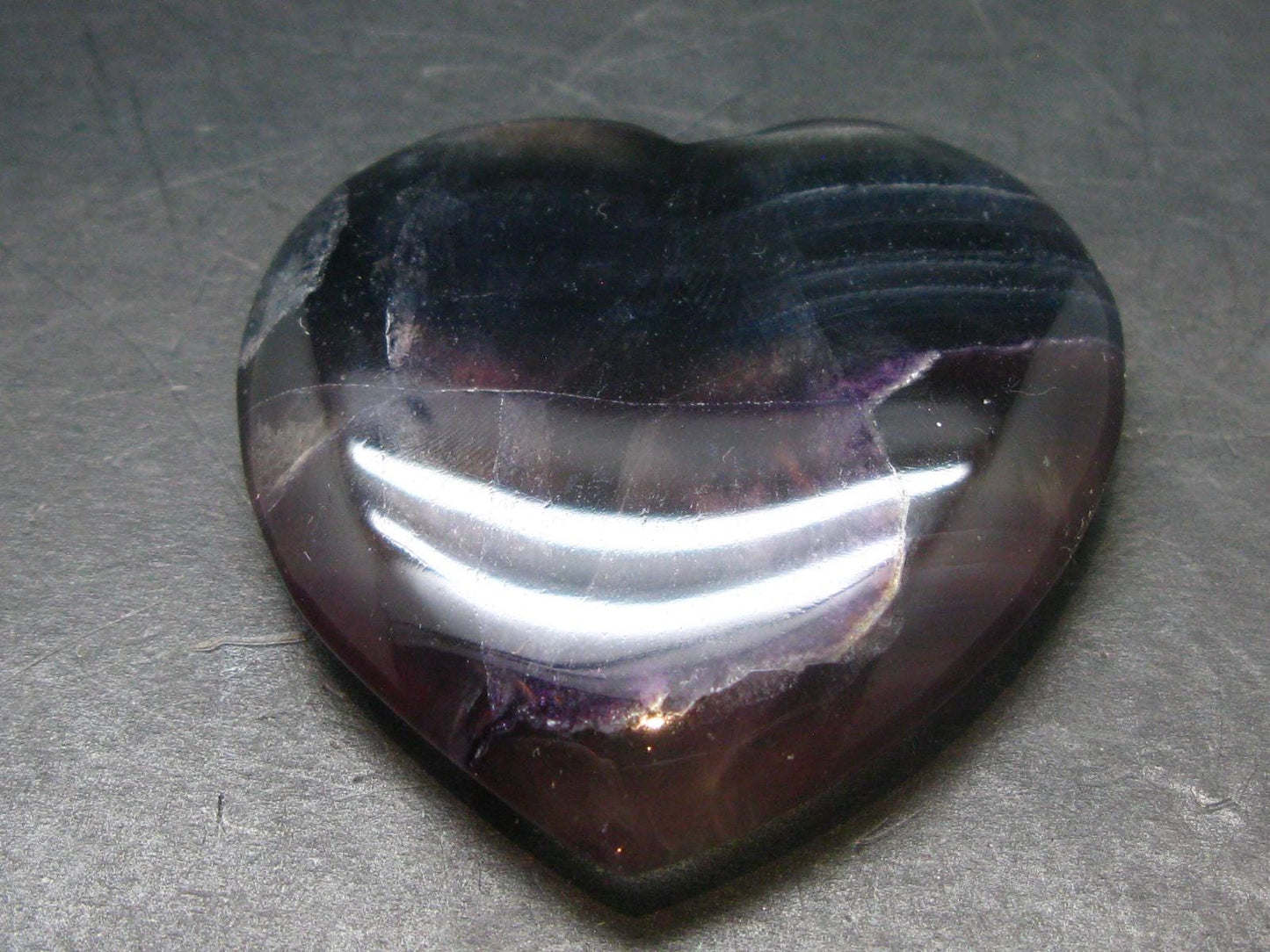 Large Tumbled Natural Fluorite Heart from China - 1.9" - 48.65 Grams