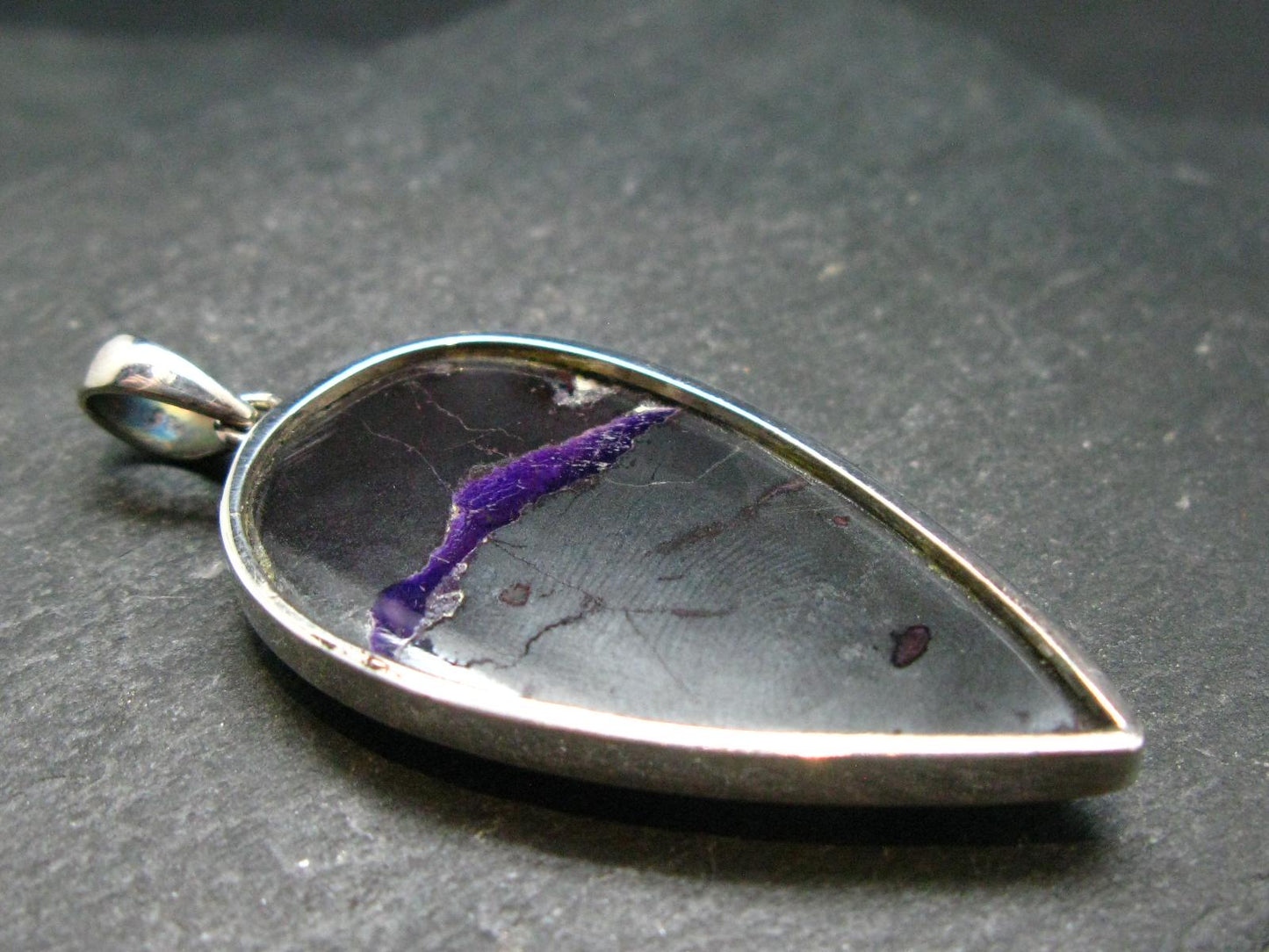 Sugilite Silver Pendant From South Africa - 2.2"