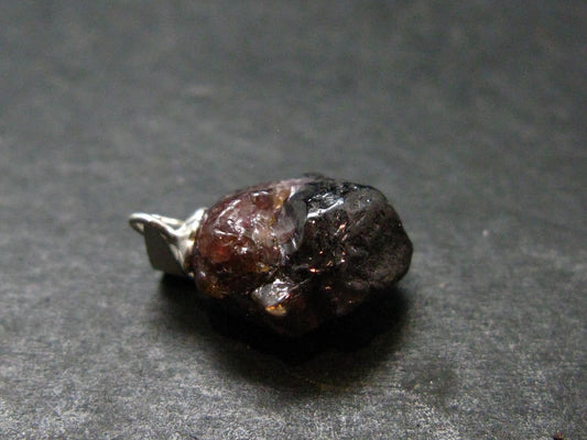 Rare Zircon Crystal Silver Pendant From Tanzania - 0.7" - 2.04 Grams