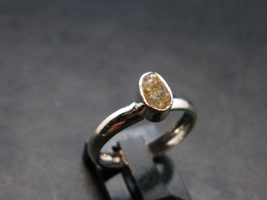Gray Herderite Silver Ring from Africa - Size 6 - 1.73 Grams