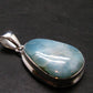 Rare Blue Larimar Pectolite Silver Plated Pendant From Dominican Republic - 1.3" - 5.64 Grams