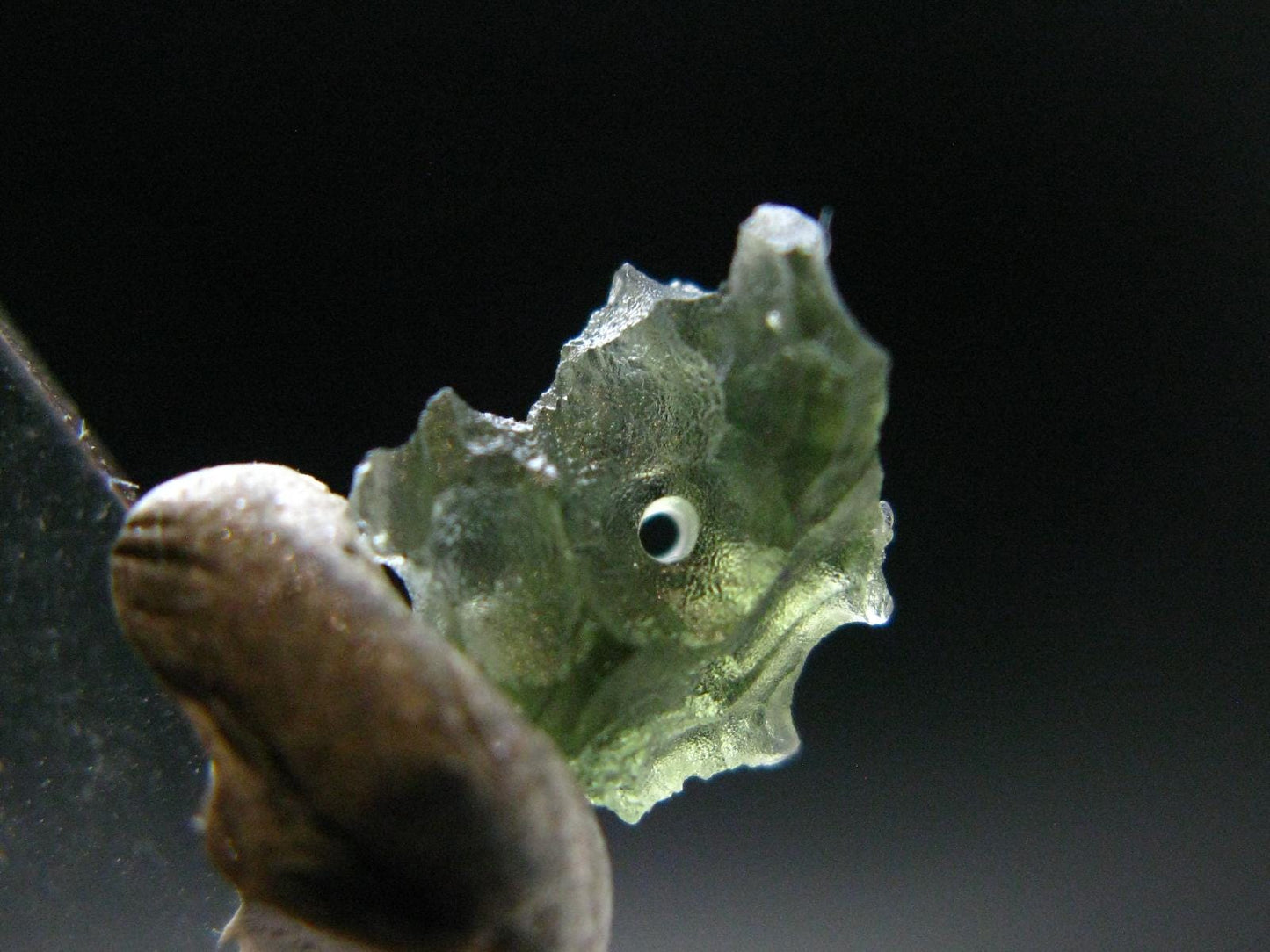 Moldavite Tektite Raw Bead from Czech Republic - 10 mm - 1.70 Carats