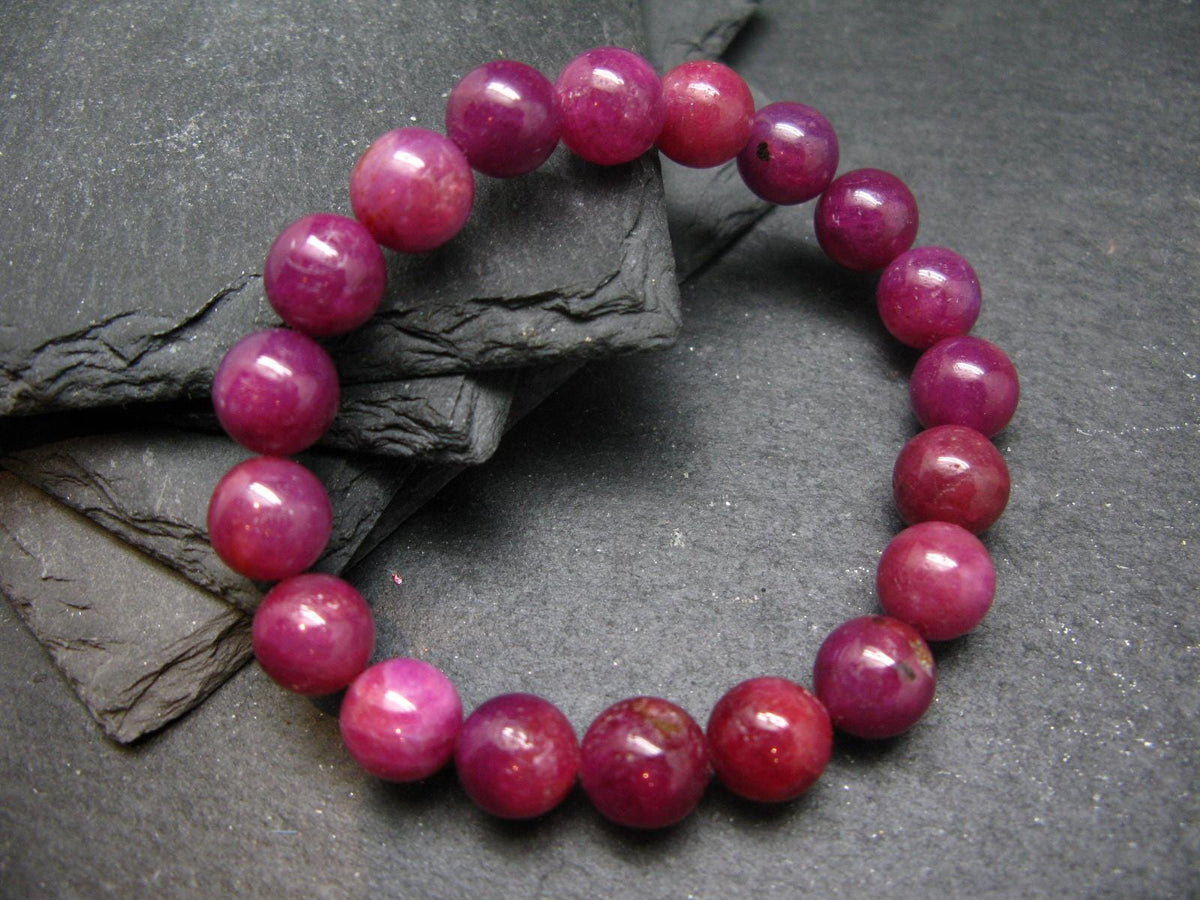 AAA Grade Ruby Genuine Bracelet ~ 7 Inches ~ 10mm Round Beads