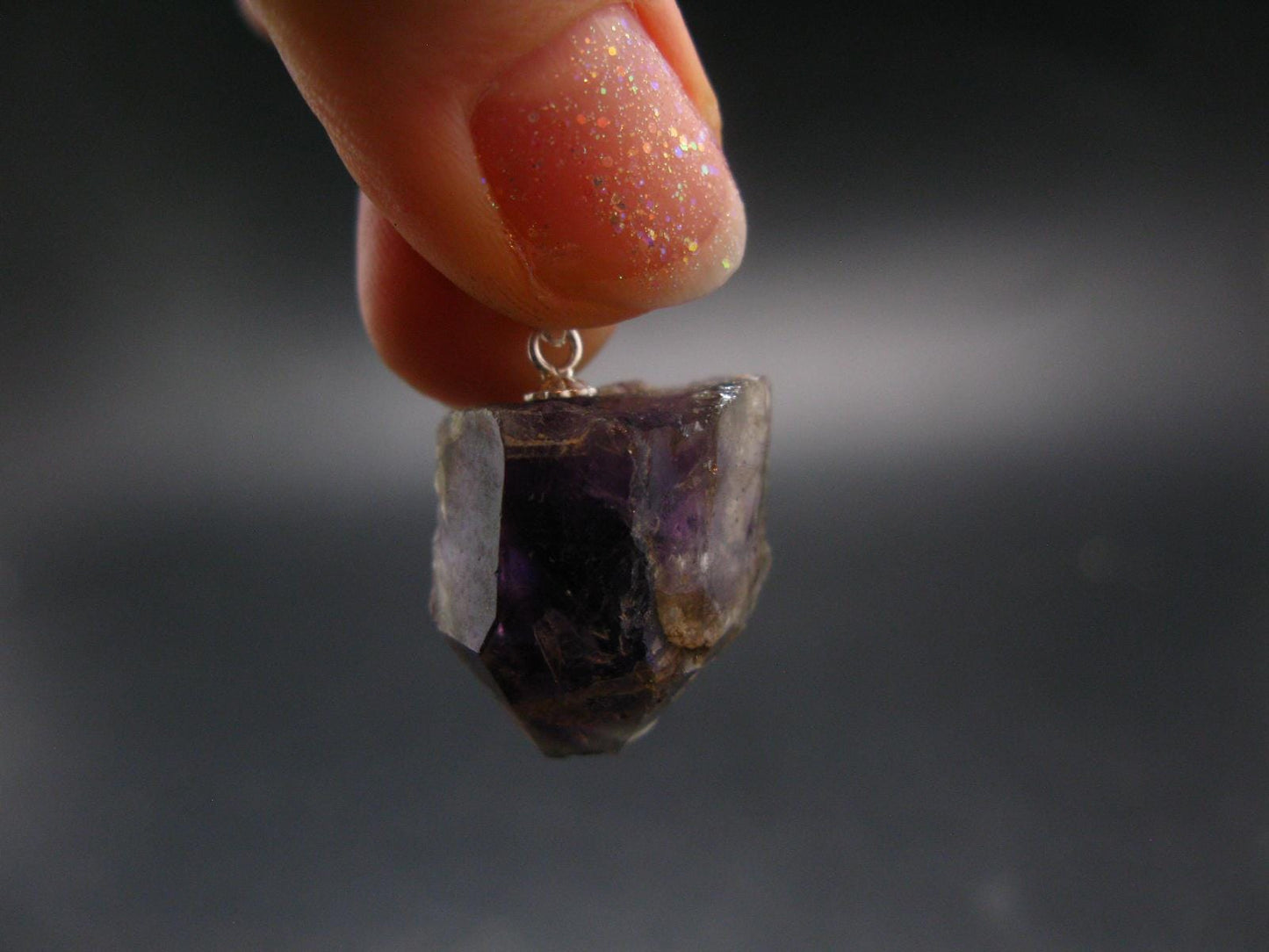 Rare Brandenberg Brandberg Amethyst Quartz Silver Pendant From Namibia - 1.0" - 6.82 Grams