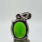 Green Helenite Oval Pendant – Sterling Silver Faceted Gemstone Necklace Pendant