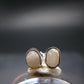 Very Rare White Cryolite 925 Silver Stud Earrings from Greenland - 0.6" - 1.42 Grams