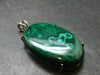 Queen of Green!! Genuine Vivid Vibrant Green Malachite Sterling Silver Pendant - 2.3" - 30.0 Grams