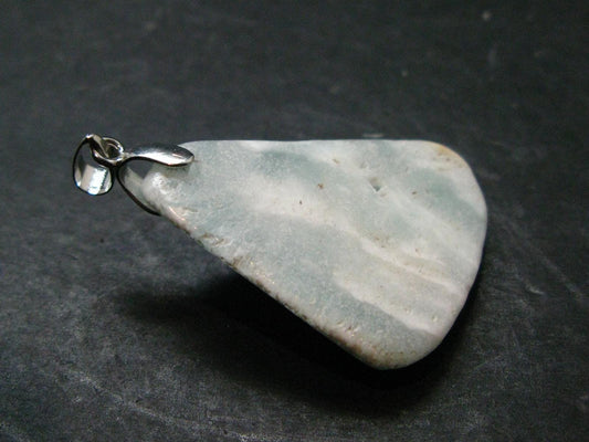 Blue Hemimorphite Silver Pendant From China - 1.8"