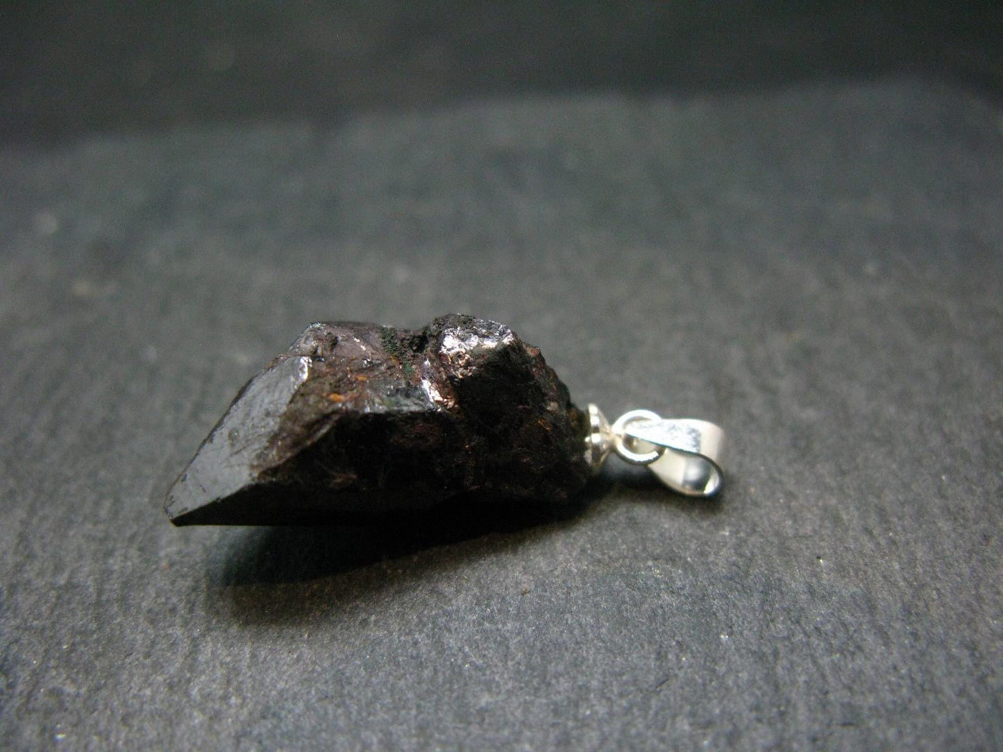 Natural Titanium Gem!! Rare Rutile Crystal Silver Pendant from Brazil - 1.1" - 3.98 Grams