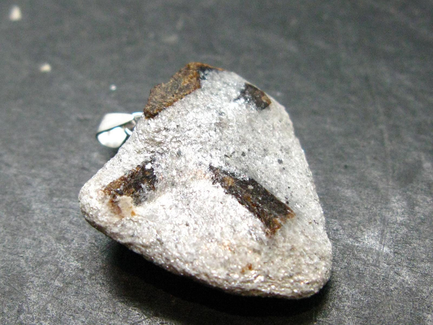 Fairy Cross!! Natural Staurolite Sharp Brown Twin Crystals Silver Pendant From Russia - 1.2" - 5.84 Grams