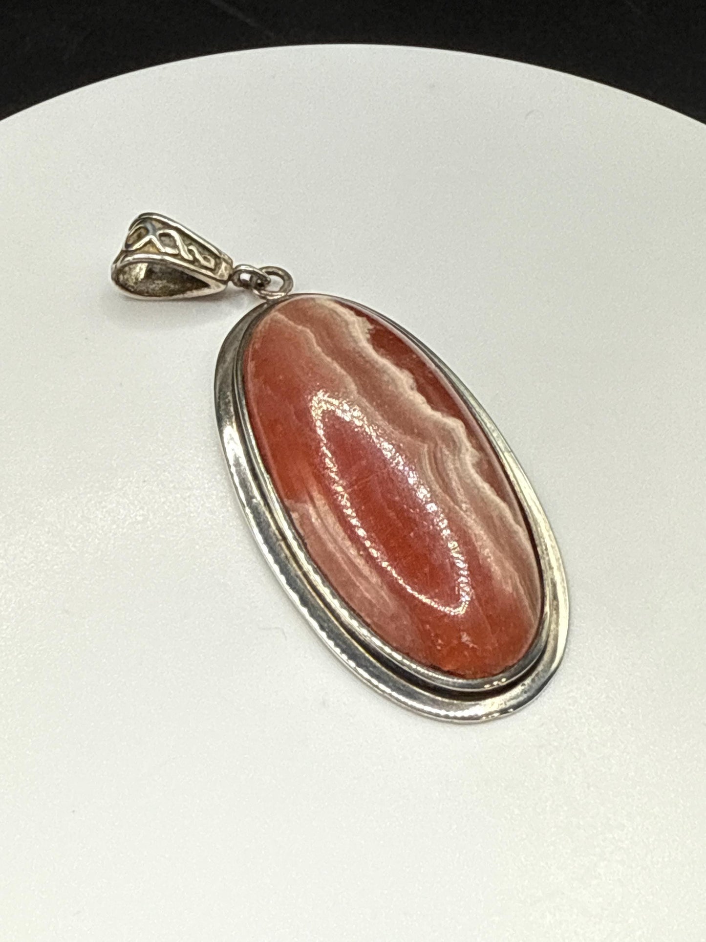 Natural Rhodochrosite Pendant in Sterling Silver | Pink Necklace | Jewelry Gift