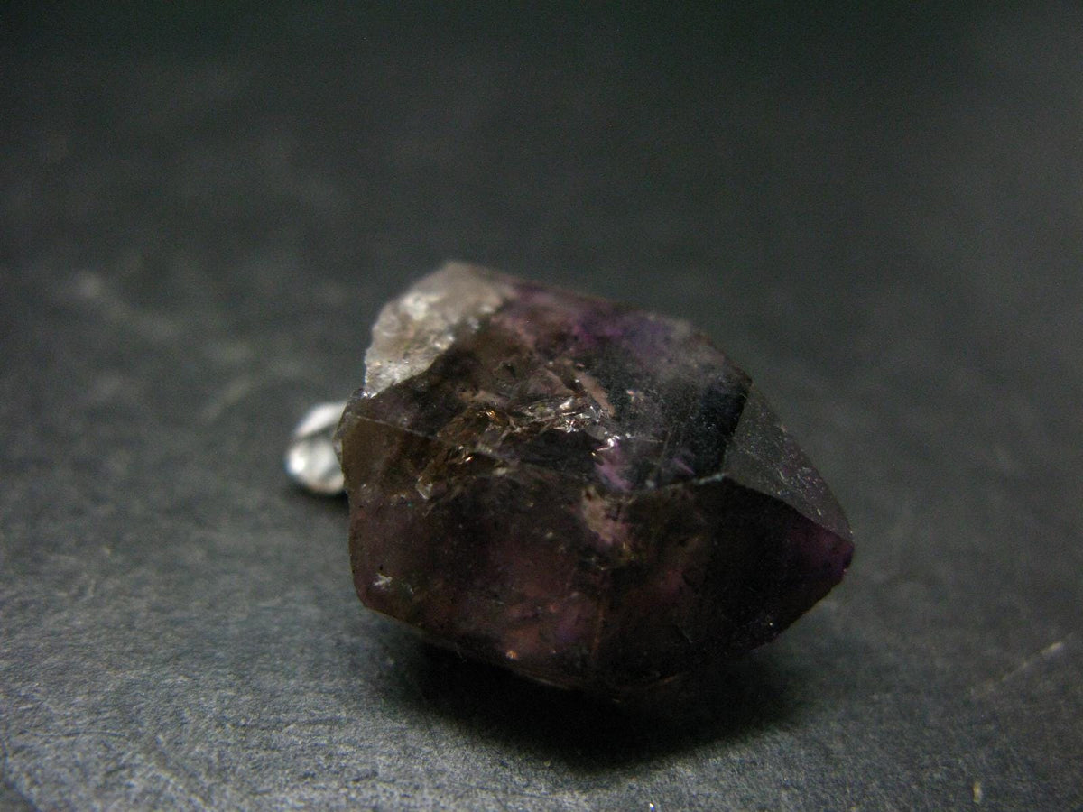 Rare Brandenberg Brandberg Amethyst Quartz Silver Pendant From Namibia - 1.0" - 4.53 Grams