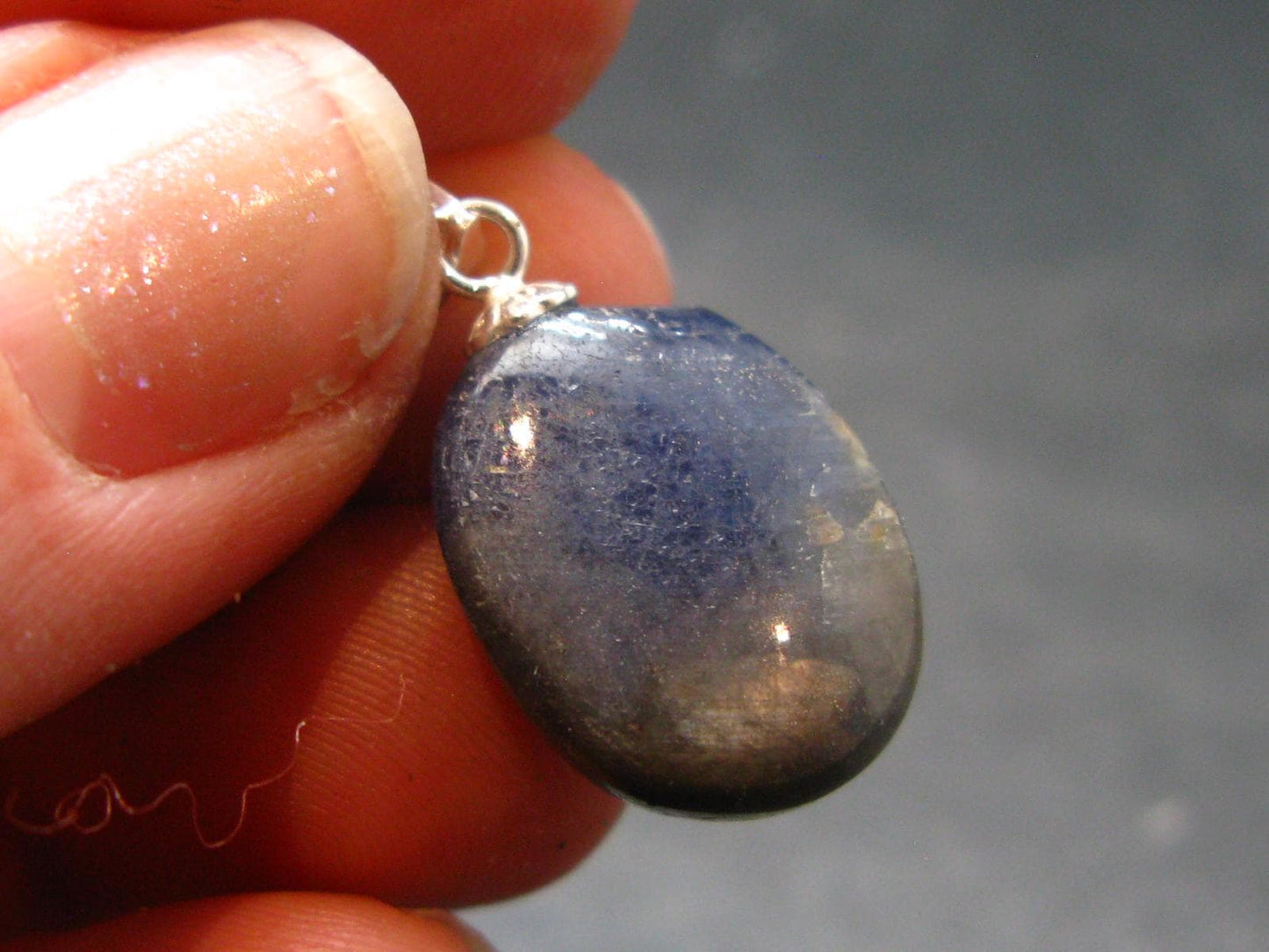 Gem Blue Sapphire Corundum Crystal Silver Pendant From Sri Lanka - 16.5 Carats