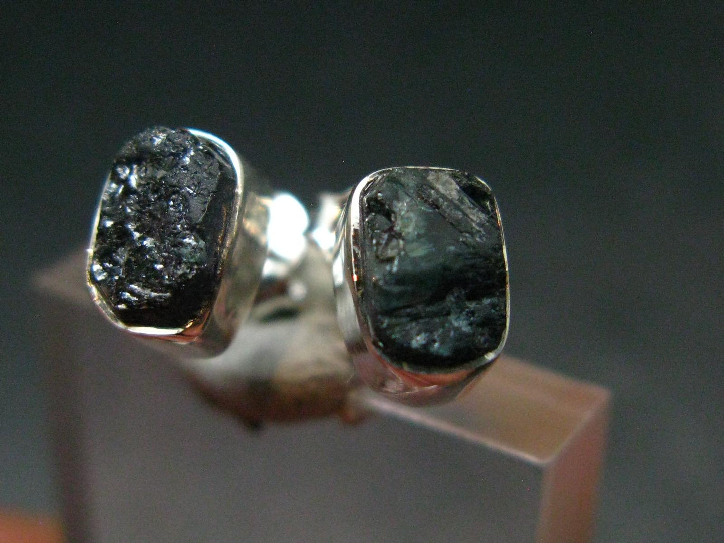 Alexandrite Stud Earrings Sterling Silver From Zimbabwe - 1.73 Grams
