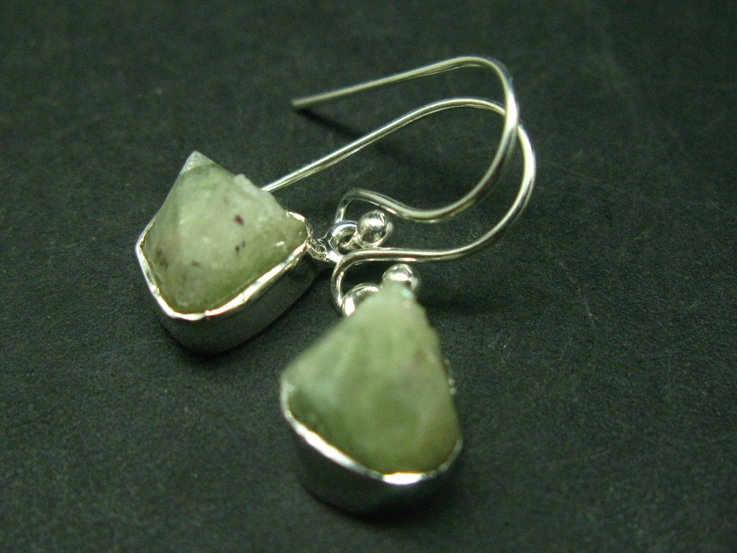 Rhodizite Rhodozite Silver Earrings From Madagascar- 1.0" - 3.5 Grams