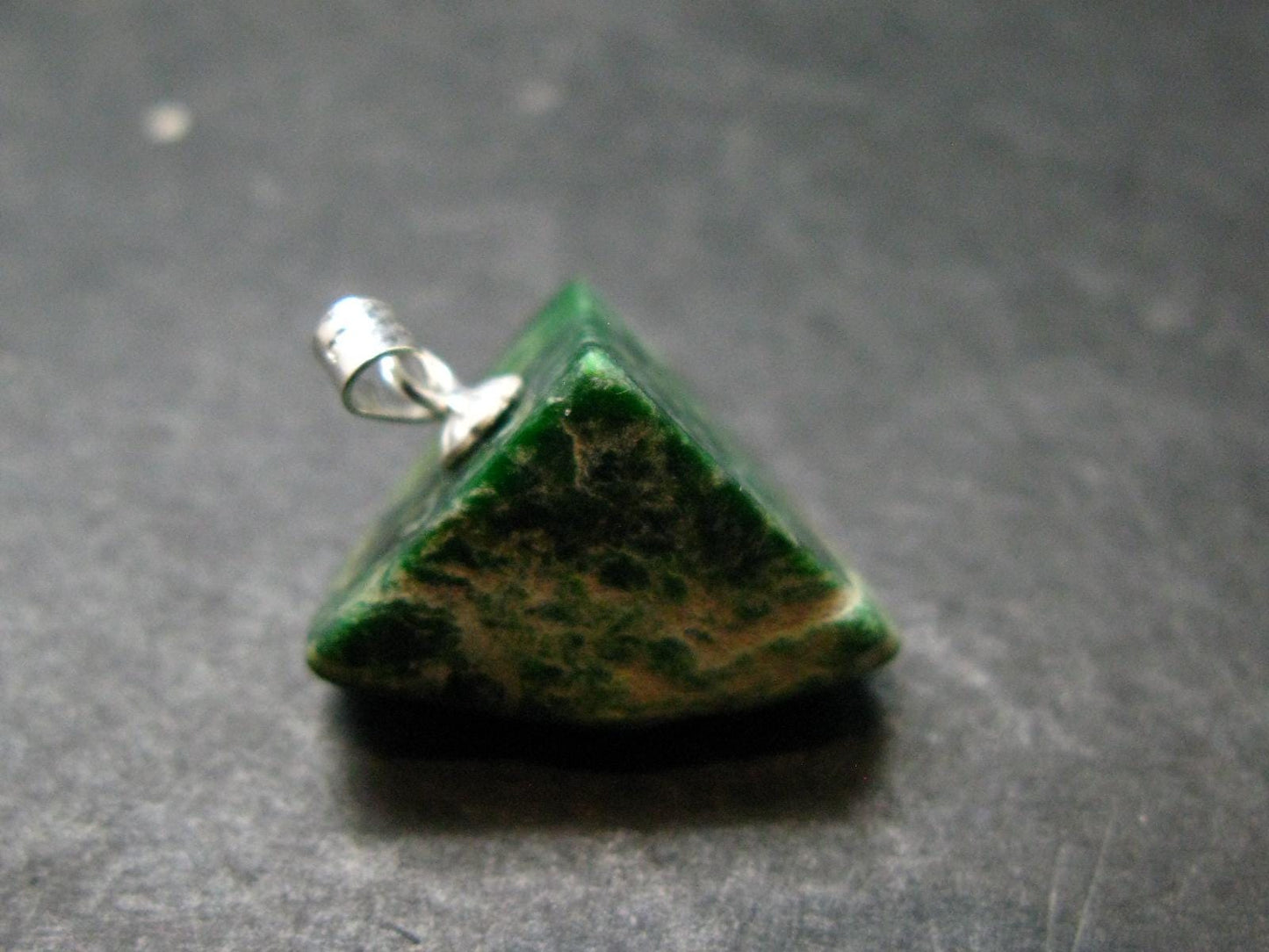 Extremely Rare Natural Maw Sit Sit Crystal Silver Pendant from Myanmar - 0.9" - 4.66 Grams