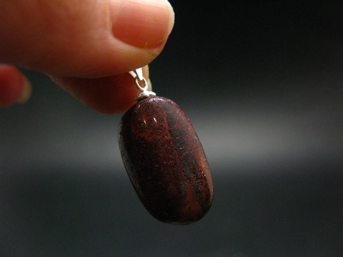 Red Cinnabar Cinabar Tumbled Pendant From Spain - 4.62 Grams - 0.1.2"