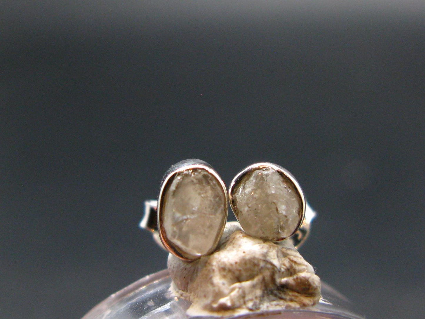 Phenakite Phenacite Sterling Silver Stud Earrings from Nigeria - 1.14 Grams