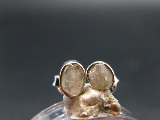 Phenakite Phenacite Sterling Silver Stud Earrings from Nigeria - 1.14 Grams