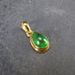 Tsavorite Green Garnet Gold Plated Silver Pendant from Tanzania - 0.7" - 1.67 Grams