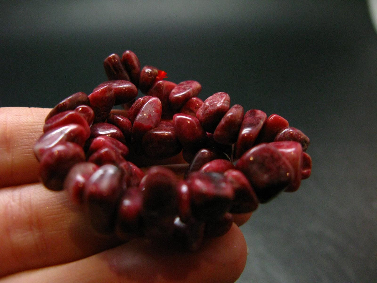 Thulite Genuine Bracelet ~ 7 Inches ~ 9mm Tumbled Beads