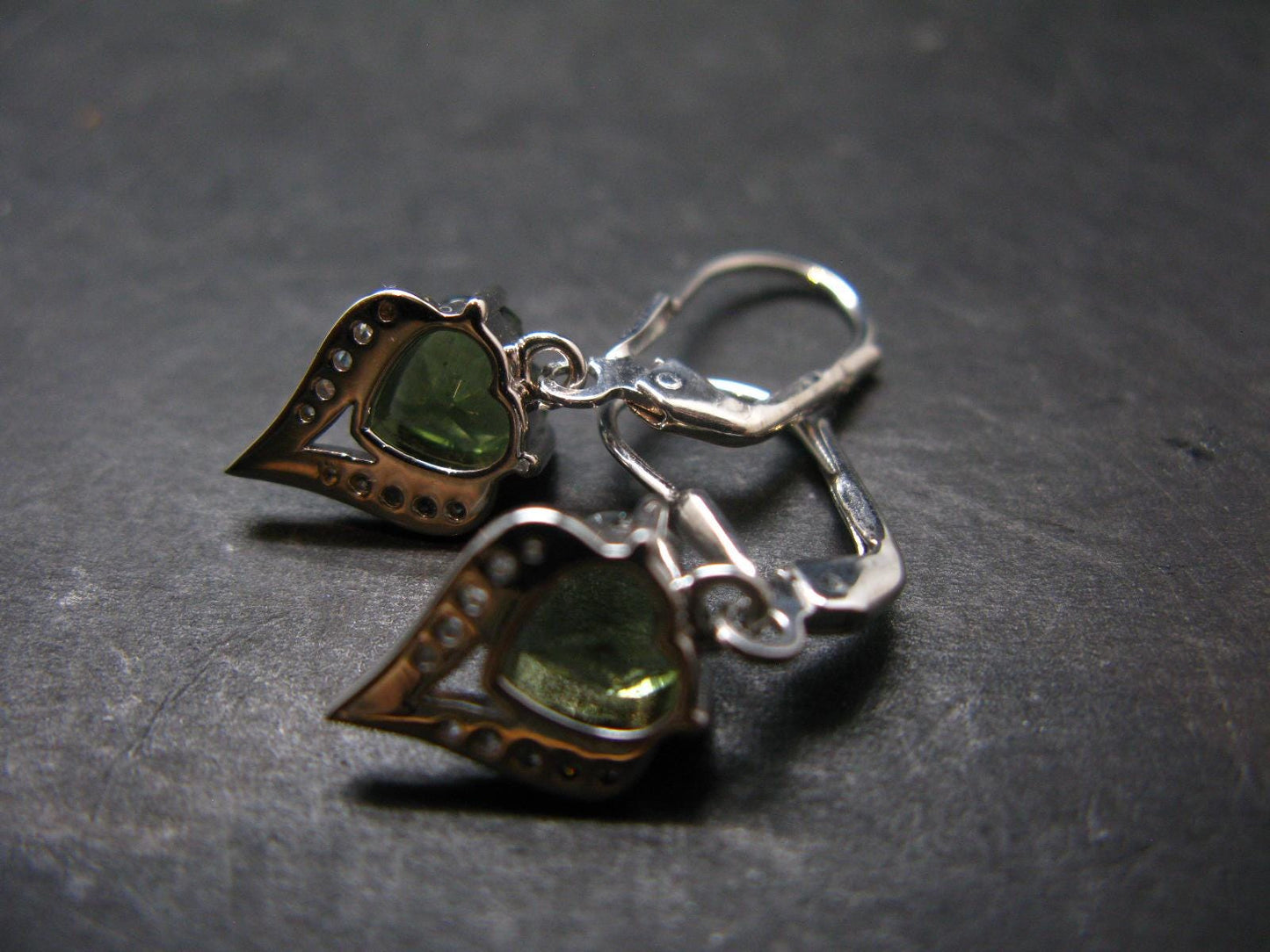 Moldavite Tektite Silver Earrings from Czech Republic - 3.47 Grams