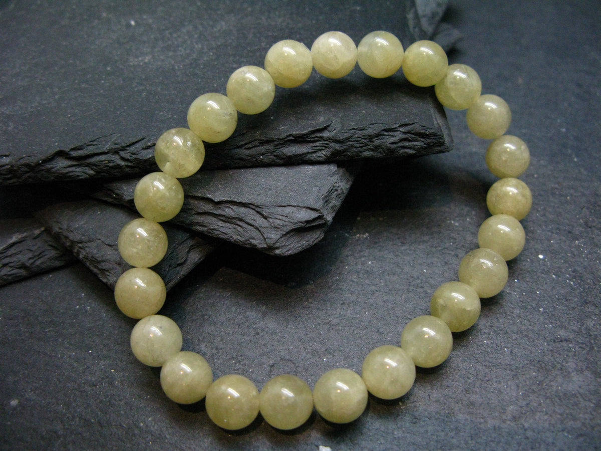 Heliodor Golden Beryl Genuine Bracelet ~ 7 Inches ~ 8mm Round Beads